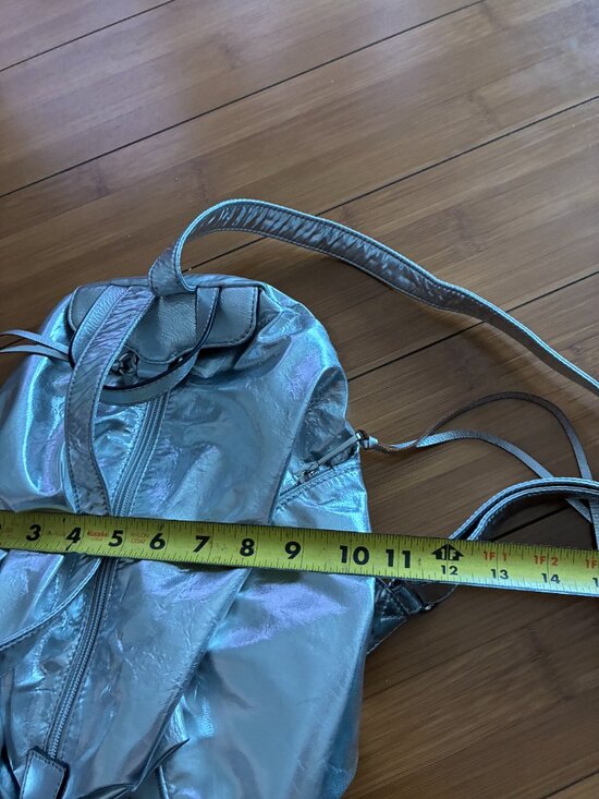 REBECCA MINKOFF silver medium JULIAN backpack purse bag